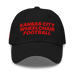 Front angle of the MAS Kansas City Wheelchair Football Black & Red Dad Hat against a white background