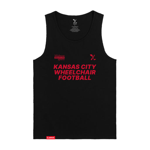 MAS Kansas City Wheelchair Football Black & Red Tank Top on a white background