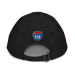 Back angle of the MAS Kansas City Wheelchair Football Youth Black & Red Dad Hat against a white background