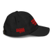 Right side angle of the MAS Kansas City Wheelchair Football Youth Black & Red Dad Hat against a white background