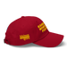 Right side angle of the MAS Kansas City Wheelchair Football Cranberry & Gold Dad Hat against a white background