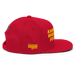 Right side angle of the MAS Kansas City Wheelchair Football Red & Gold Flat Bill Snapback against a white background