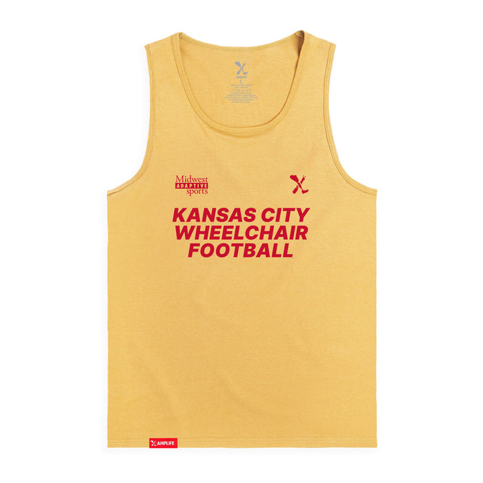 MAS Kansas City Wheelchair Football Squash & Red Tank Top on a white background