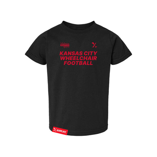 MAS Kansas City Wheelchair Football Toddler Black & Red T-Shirt on a white background