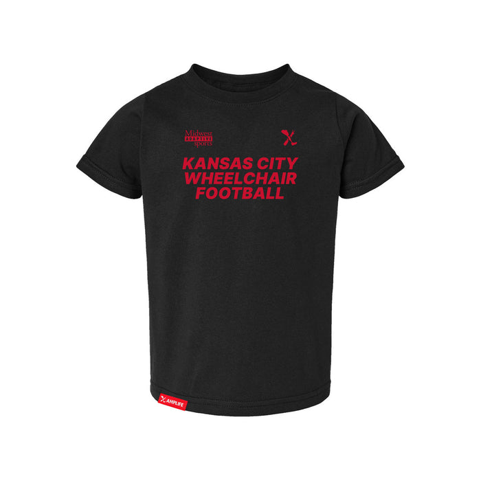 MAS Kansas City Wheelchair Football Toddler Black & Red T-Shirt on a white background
