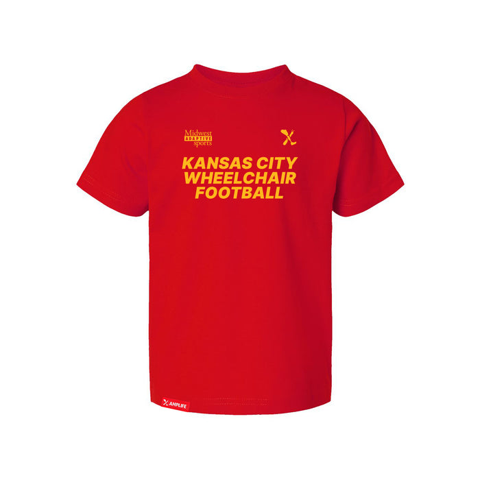 MAS Kansas City Wheelchair Football Toddler Red & Gold T-Shirt on a white background