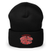 Front angle of the MAS Kansas City Wheelchair Football Warp Black & Red Beanie against a white background