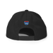 Back angle of the MAS Kansas City Wheelchair Football Warp Black & Red Flat Bill Snapback against a white background