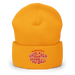 Front angle of the MAS Kansas City Wheelchair Football Warp Gold & Red Beanie against a white background
