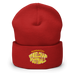 Front angle of the MAS Kansas City Wheelchair Football Warp Red & Gold Beanie against a white background