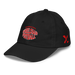 Front left angle of the MAS Kansas City Wheelchair Football Warp Youth Black & Red Dad Hat against a white background