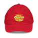 Front angle of the MAS Kansas City Wheelchair Football Warp Youth Red & Gold Dad Hat against a white background