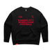 MAS Kansas City Wheelchair Football Women's Black & Red Modern Crewneck Sweatshirt on a white background