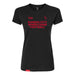 MAS Kansas City Wheelchair Football Women's Black & Red Slim T-Shirt on a white background