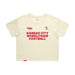 MAS Kansas City Wheelchair Football Women's Butter & Red Crop T-Shirt on a white background