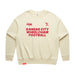 MAS Kansas City Wheelchair Football Women's Butter & Red Modern Crewneck Sweatshirt on a white background