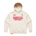MAS Kansas City Wheelchair Football Women's Ecru & Red Modern Hoodie on a white background