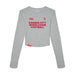 MAS Kansas City Wheelchair Football Women's Heather Grey & Red Crop Long Sleeve T-Shirt on a white background