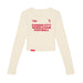 MAS Kansas City Wheelchair Football Women's Natural & Red Crop Long Sleeve T-Shirt on a white background