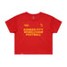 MAS Kansas City Wheelchair Football Women's Red & Gold Crop T-Shirt on a white background