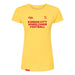 MAS Kansas City Wheelchair Football Women's Yellow & Red Slim T-Shirt on a white background