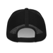 Back angle of the MAS Kansas City Wheelchair Softball Black Curved Bill Trucker Snapback against a white background