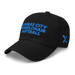 Front left angle of the MAS Kansas City Wheelchair Softball Black Dad Hat against a white background