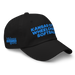 Front right angle of the MAS Kansas City Wheelchair Softball Black Dad Hat against a white background