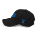 Left angle of the MAS Kansas City Wheelchair Softball Black Dad Hat against a white background