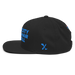 Left angle of the MAS Kansas City Wheelchair Softball Black Flat Bill Snapback against a white background