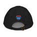 Back angle of the MAS Kansas City Wheelchair Softball Black Youth Dad Hat against a white background