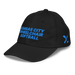 Front left angle of the MAS Kansas City Wheelchair Softball Black Youth Dad Hat against a white background