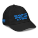 Front right angle of the MAS Kansas City Wheelchair Softball Black Youth Dad Hat against a white background
