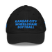 Front angle of the MAS Kansas City Wheelchair Softball Black Youth Dad Hat against a white background
