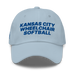 Front angle of the MAS Kansas City Wheelchair Softball Light Blue Dad Hat against a white background