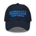 Front angle of the MAS Kansas City Wheelchair Softball Navy Dad Hat against a white background
