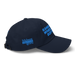 Right angle of the MAS Kansas City Wheelchair Softball Navy Dad Hat against a white background