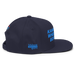 Right angle of the MAS Kansas City Wheelchair Softball Navy Flat Bill Snapback against a white background