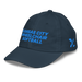 Front left angle of the MAS Kansas City Wheelchair Softball Navy Youth Dad Hat against a white background