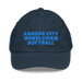 Front angle of the MAS Kansas City Wheelchair Softball Navy Youth Dad Hat against a white background