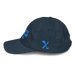 Left angle of the MAS Kansas City Wheelchair Softball Navy Youth Dad Hat against a white background