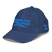 Front left angle of the MAS Kansas City Wheelchair Softball Royal Youth Dad Hat against a white background