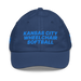 Front angle of the MAS Kansas City Wheelchair Softball Royal Youth Dad Hat against a white background