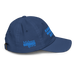 Right angle of the MAS Kansas City Wheelchair Softball Royal Youth Dad Hat against a white background
