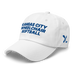 Front left angle of the MAS Kansas City Wheelchair Softball White Dad Hat against a white background