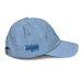 Right angle of the MAS Kansas City Wheelchair Softball Diamond Baby Blue Youth Dad Hat against a white background
