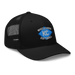 Front right angle of the MAS Kansas City Wheelchair Softball Diamond Black Curved Bill Trucker Snapback against a white background