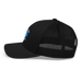 Left angle of the MAS Kansas City Wheelchair Softball Diamond Black Curved Bill Trucker Snapback against a white background