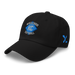 Front left angle of the MAS Kansas City Wheelchair Softball Diamond Black Dad Hat against a white background