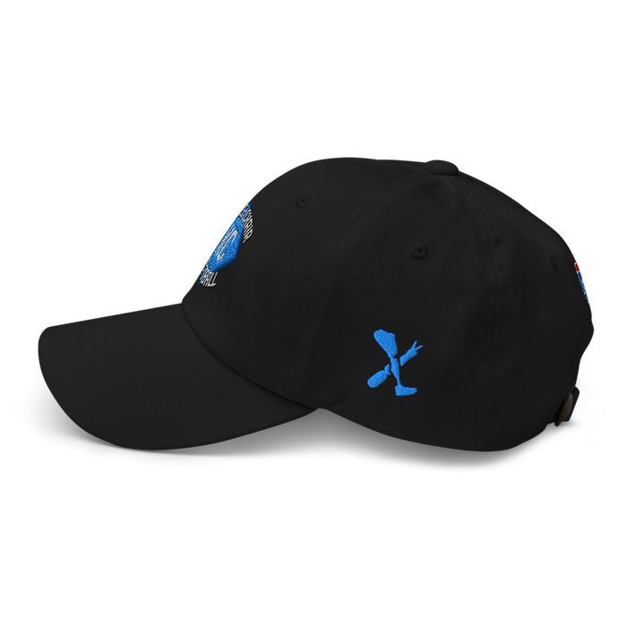 Left angle of the MAS Kansas City Wheelchair Softball Diamond Black Dad Hat against a white background